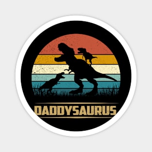 Daddy Dinosaur Daddysaurus 2 Two Kids Funny Father's Day dad Magnet